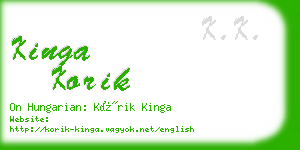 kinga korik business card